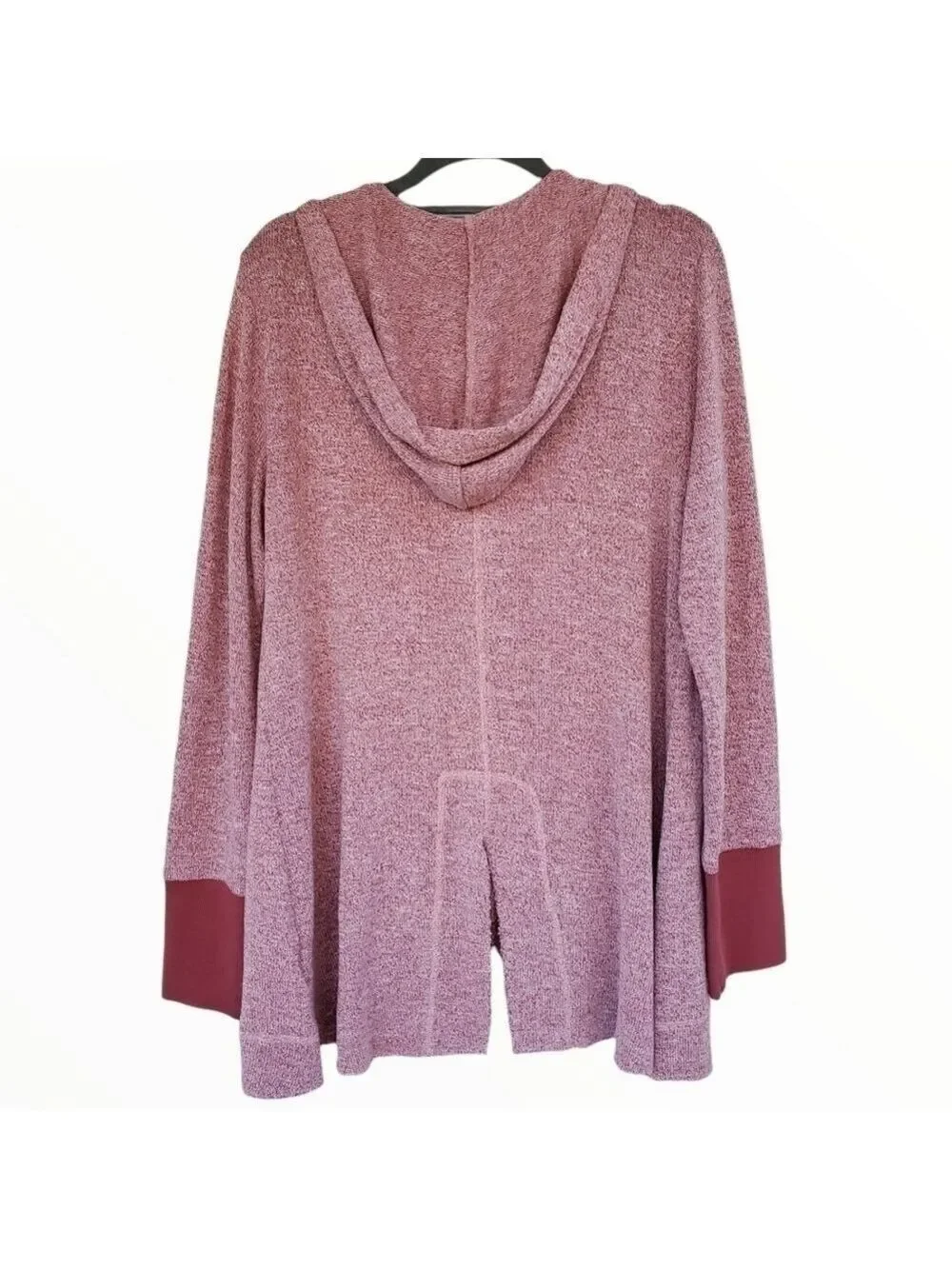 Wild Blue XL Sadie Robertson burgundy heathered knit long sleeve hooded tunic